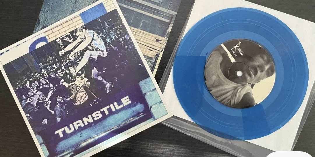 Turnstile blue vinyl record and sleeve
