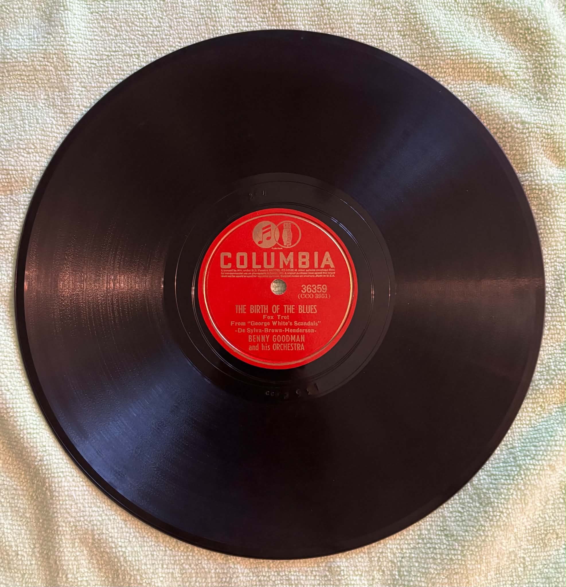 The Birth of the Blues, instrumental reverse of Columbia 36359
